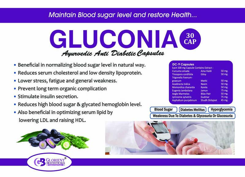 Gloconia Diabetic Capsules Visual AID - Glorient Bioceuticals