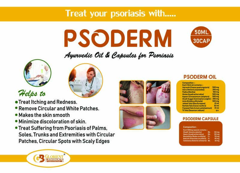 PSODERM Psoriasis oil & Capsules Visual AID - Glorient Bioceuticals