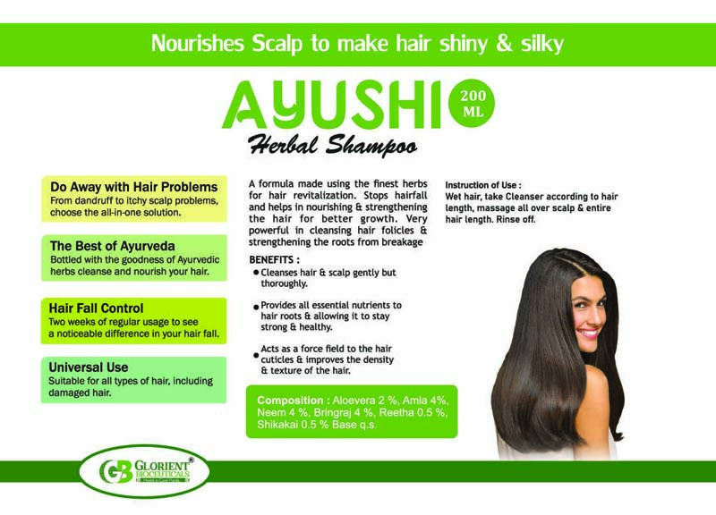 Ayushi Herbal Shampoo Visual AID - Glorient Bioceuticals